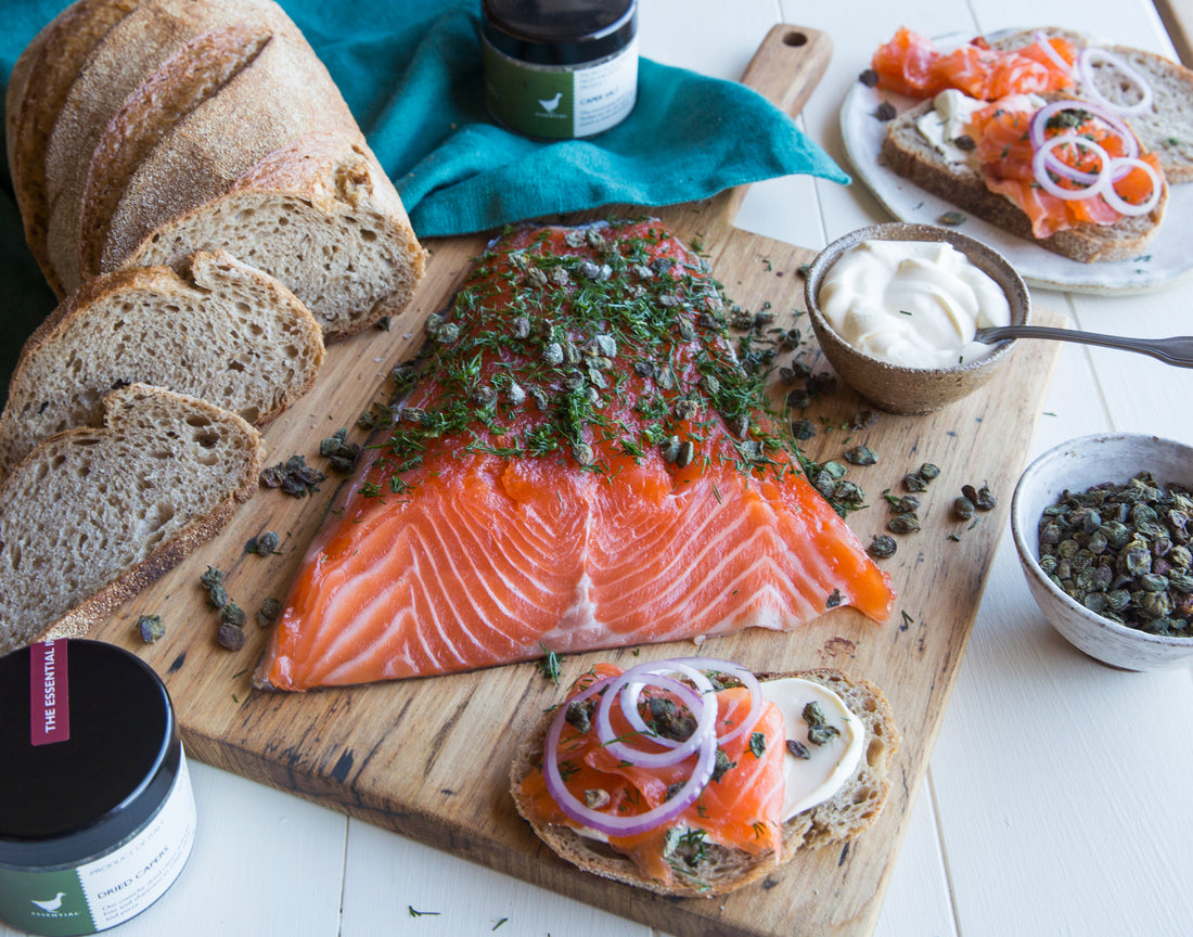 Recipe: Salt cured gravlax with dried capers
