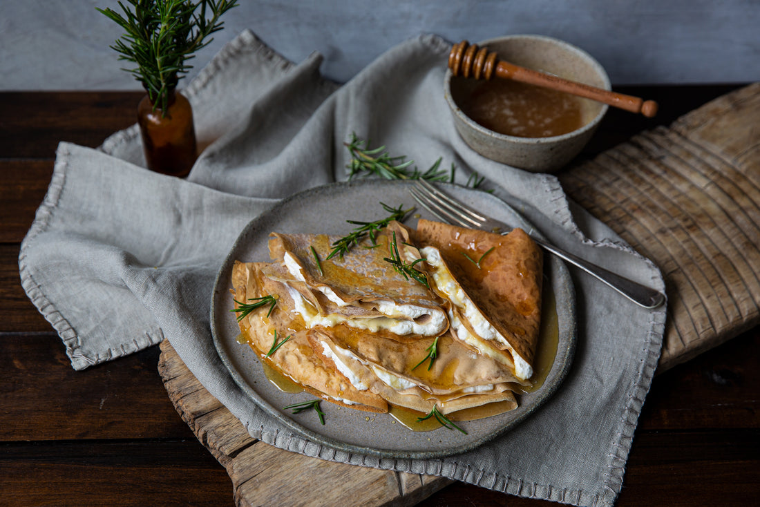 Recipe: Chestnut flour crepes with ricotta and honey