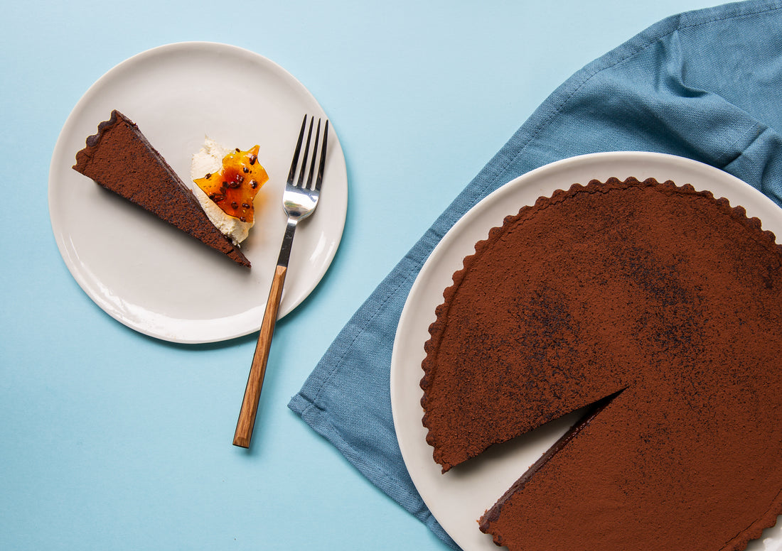 Recipe: Triple chocolate tart with cocoa nib praline