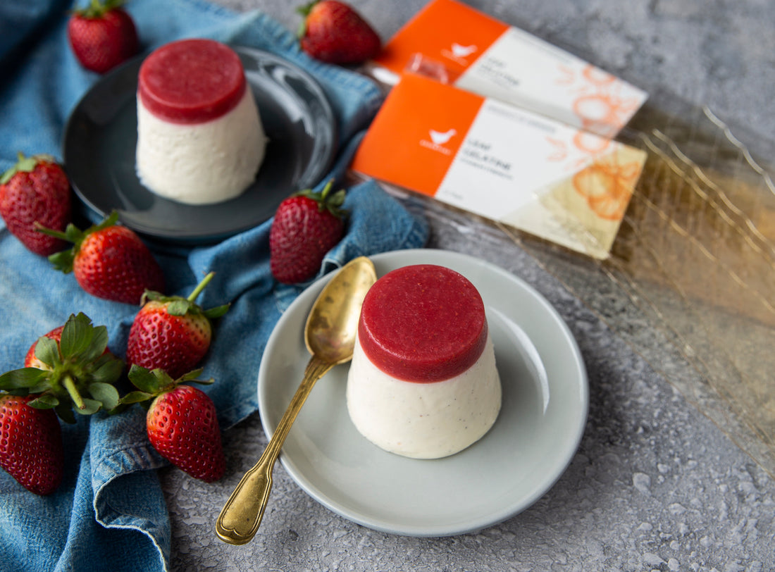 Vanilla yoghurt & strawberry panna cotta (with a guide to using gelatine)