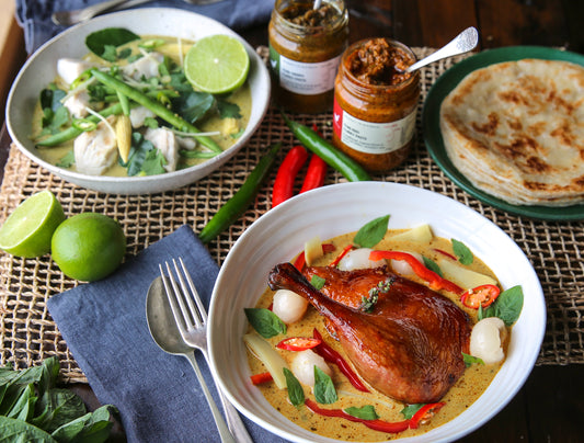 Recipe: Red Thai curry with soy-glazed duck and lychees