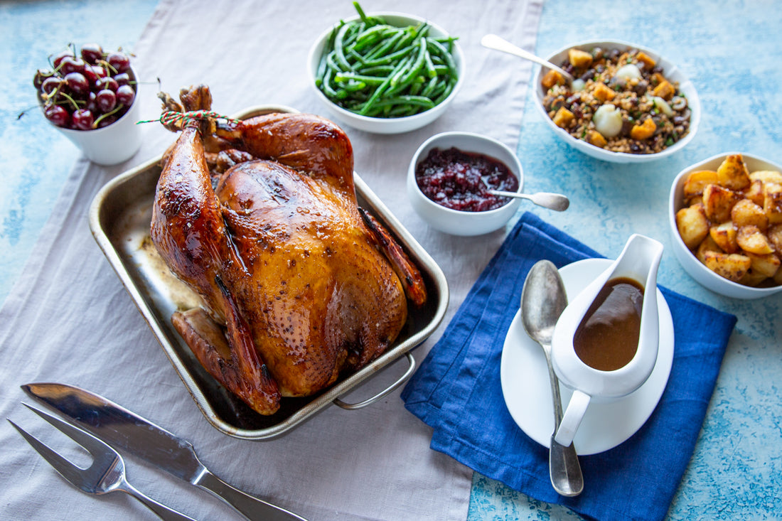 Recipe: Vincotto-glazed turkey with freekeh, cranberry & chestnut stuffing