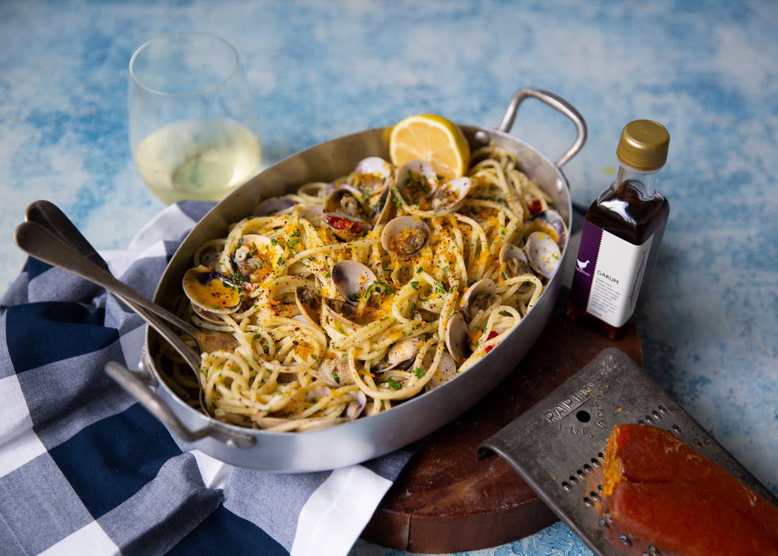 Recipe: Spaghetti alle vongole, with garum and bottarga