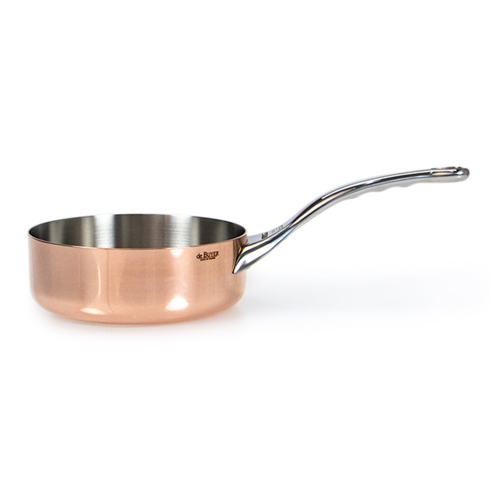 De Buyer Copper Saute Pan With Stainless Steel Handle 16cm
