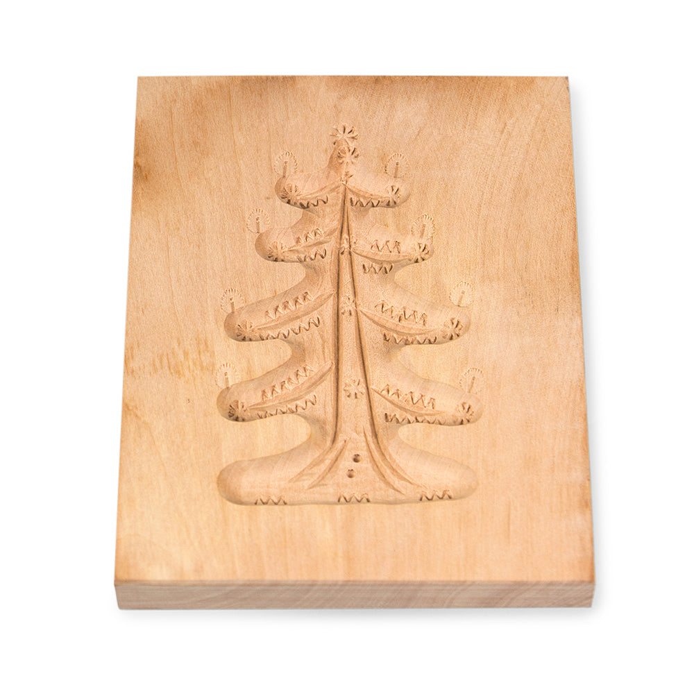 The Essential Ingredient Pear Wood Shortbread Mould - Christmas Tree Design
