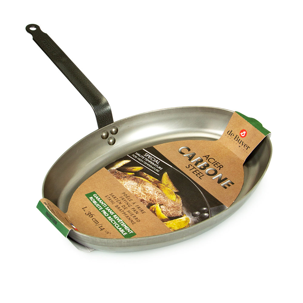 De Buyer Carbone Plus Oval Fish Frying Pan